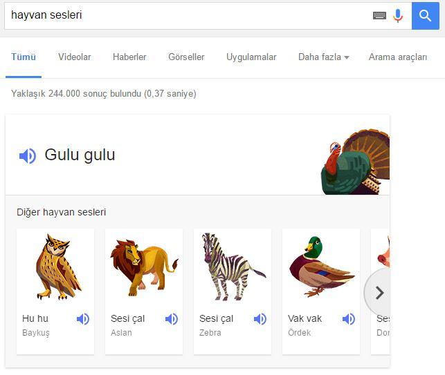 Google ile Hayvan seslerini öğren